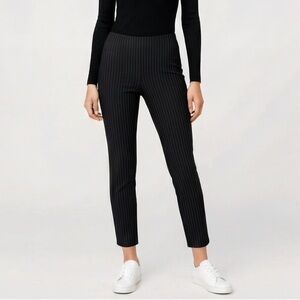 H&M Pinstripe High Waist Ankle Trousers Black XS
